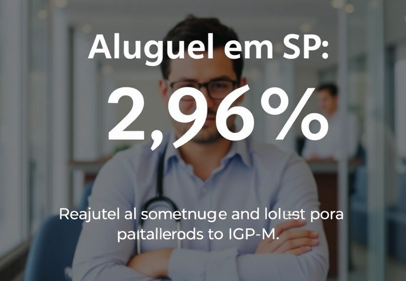 Representação visual de Aluguel em SP: Reajuste de 2,96% em Agosto para Contratos com IGP-M